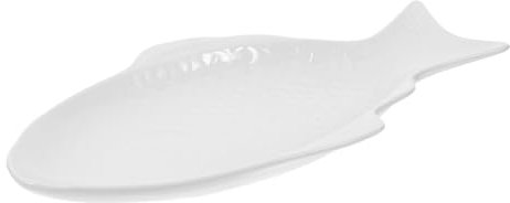 OFFSCH Assiette Poisson Céramique Blanche Plat Service Original Pour Table Et Restaurant Vaisselle Multiusage Pour Sushi Et Apéritifs