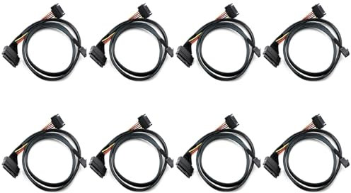 Lckiioy 8X Mini SAS HD de 12G Incorporado A U.2 / SFF-8643 A SFF-8639 Cable 0.5M con Fuente de AlimentacióN SATA de 15, Adecuado para U.2 SSD