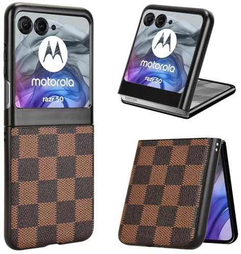 COQUE Étui pour Motorola razr 2024 de Téléphone Pliante à Motif Bicolore Motorola razr 2024-Brown