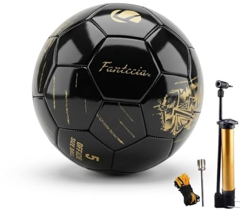 Fantecia Fußball Größe 5, PU-Leder Innen-/Außenfußball für Jugendliche und Erwachsene