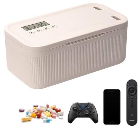 Hojalis Safe Timed Lock Box, Zeitschloss Box Mit Passwortschutz, Phone Lock BOxs Suchtmanagement, Handy Gefängnis mit zeitschloss, Kleine Abschliessbare BOx Für Medikamente, Handy, Snacks