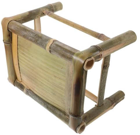 Toyvian Tabouret Léger en Bambou Naturel, Petit Siège sans Dossier Hauteur 25 Cm, Marchepied Portable pour Balcon, Chaise D'intérieur Multifonction pour Maison et Salon de Jardin