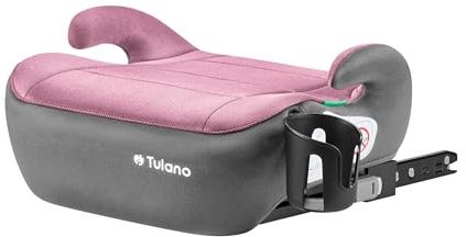 Tulano Cabby 30 Sitzerhöhung Auto ISOFIX, Kindersitzerhöhung Auto 125-150cm | i-Size ECE R129/03 - Kindersitz ab 6 Jahre - Booster Seat mit Getränkehalter - Sitzschale Kinder 15-36 kg - Rosa
