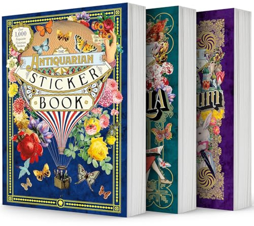 The Antiquarian Sticker Book. 3 Books Collection Set. Over 1,000 Exquisite Victorian Stickers, Bibliophilia, Imaginarium by Odd Dot
