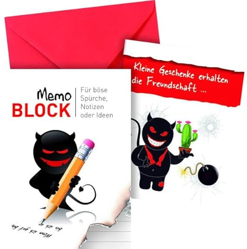 Schwarzer Humor Notizblock mit Mini-Geschenkkarte mit Kuvert: Motiv Kaktus