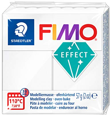STAEDTLER - Fimo® effect - Pain pâte à modeler - 57 Grammes - Effet translucide blanc - 8020-014