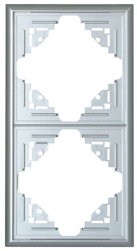 Kopp 309220084 Malta Plaque Double Montage Vertical ou Horizontal Argenté