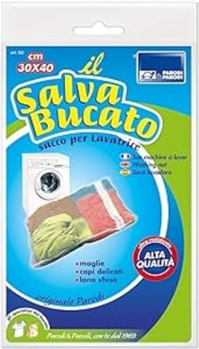 PARODI & PARODI- Il Salva Bucato Sacco per Biancheria, Sacco per Proteggere il Bucato con Cerniera, Sacchetto in Rete per Lavatrice, Ideale per Vestiti, Collant, Calzini, Biancheria, Capienza 1kg