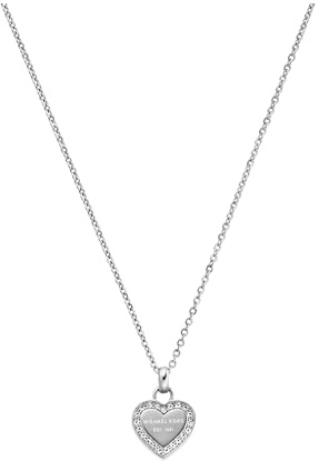Michael Kors Tone Logo Heart Pendant Necklace