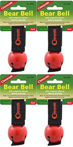Coghlan (Bear Bell rot W/magnetisch Schalldämpfer & Schlaufe warnt Tiere (4er Pack)