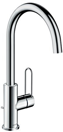 AXOR Wasserhahn Uno (Armatur mit Auslauf Höhe 240 mm und Zugstangen-Ablaufgarnitur) Chrom