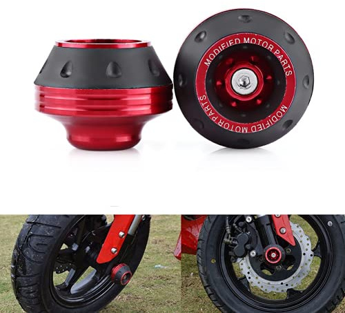 Anauto Fork Frame Sliders CNC Aluminum Front Fork Frame Sliders Wheel Crash Protector Motorbike Falling Universal for Motorcycles Motorbikes Moped Scooters(red)