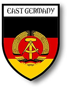 Akachafactory Stickers decal souvenir vinyl car shield flag world crest east germany rda ddr