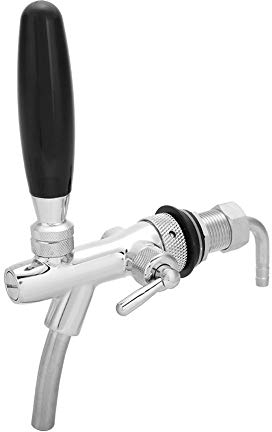 Justierbarer Bierhahn, G5 / 8 Chrom-Überzug-Edelstahl Justierbarer Bier-Zufuhr-Hahn-Hahn-Stab-Zusätze(silver)