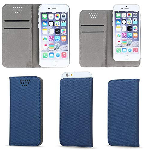 Supercase24 Book Case für Gigaset GS110 Klapp Cover Schutzhülle Etui Handytasche Flip mit Smart Magnet in blau