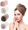 mreechan Toallas de Baño 4 pcs para Secado Rapido de Pelo - Turbante de Coral Fleece con Botón para Ducha, SPA y Maquillaje