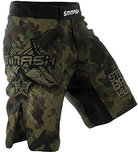 SMMASH Short D'entraînement Sport pour Homme Pantalon De Boxe Thaibox Muay Thai MMA Gym Fitness Respirant Fermeture Velcro Résistant