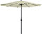 Aufun Parasol avec LED Ø350 cm Parasol de jardin avec manivelle en polyester Protection solaire Protection UV 40+, parasol pour balcon, terrasse et jardin, rond, 8 entretoises, 32 LED, beige
