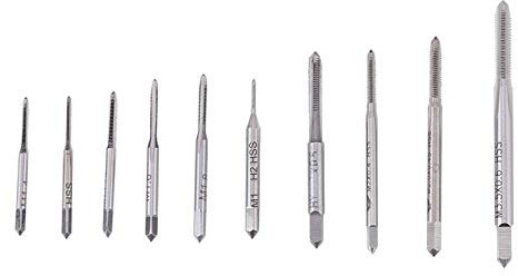 Langlebiges M1 bis M3.5 Maschinenhandgewindebohrer Hochhitzebeständiges 10-teiliges Gewindedrahtgewindeschneid-Kit Verschleißfest für die Bearbeitung von Muttern