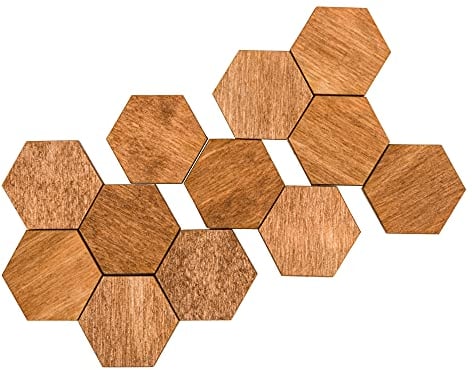 Fridge magnets Office magnets, hexagon fridge magnets, natural and eco-friendly wooden magnets. Brown small size