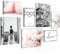 Novart- Tableau Décoration Murale- Coco- Love- Decoration Chambre Salon- Prêt à être Accroché- 7 Cadres de 30x40 & 20x30 cm- Rose- N021771a