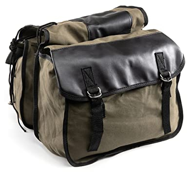 Motorrad Satteltaschen Canvas Wasserdichte Werkzeug Aufbewahrungstasche für Motorradgepäcktaschen Travel Knight Rider für Touring Motorrad Box (Khaki)