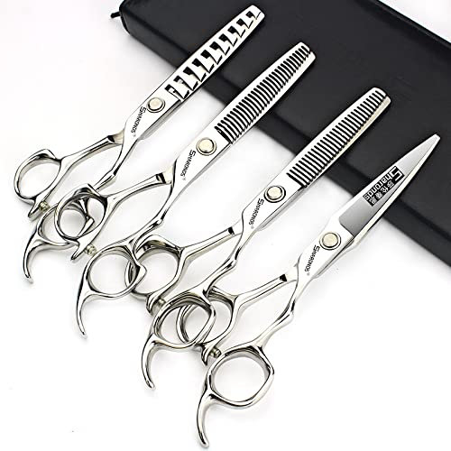 4.5/6/6.5/7/7.5 Zoll professionelle Haarschneidemaschine Set, Edelstahl scharfe Haarschneidemaschine, Friseur spezifische Schere (6-Zoll -4pc)