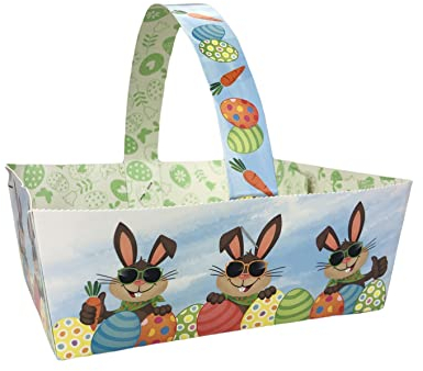 Osternest aus Papier/Osterteller/Osterkorb/Mengenrabatt/Mitarbeiter, Osternester:4x Nest - Coole Osterhasen, Anzahl:20 x 4 (=80 Stück)