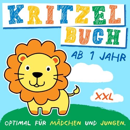 Kritzelbuch ab 1 Jahr mit 60 niedlichen Motiven: Mein erstes großes Ausmalbuch zum Kritzeln und Ausmalen