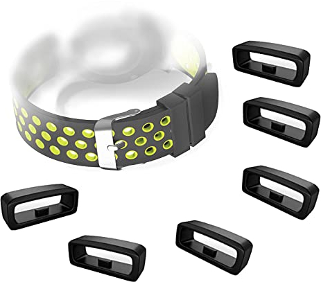ZoeTekway Confezione da 6 passanti per cinturino di ricambio, passante per cinturino in silicone, supporto per cinturino in silicone, supporto per cinturino, diametro 22 mm cinturino nero