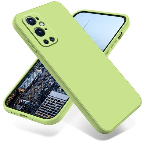 Wousunly Kompatibel mit Oneplus 9 Pro Hülle Liquid Silikon TPU, Dünn Kratzfeste, Schutzhülle Oneplus 9 Pro Weich Stoßfeste (grün)
