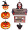 KUIRUNRX® Panneau de Bienvenue Halloween en Bois,Décoration de Panneau en Bois Happy Halloween, Panneau Suspendu Halloween,Halloween ornement décorations pour Halloween décor à la maison(2 Pièces)