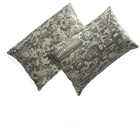 Wessper Bolsas de deshumidificador, reutilizables, recargables, de sílice, desecante, gránulos de humedad para senderismo, mochilas, accesorios de camping, 6 unidades 300 g