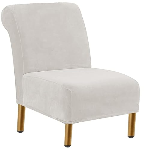 JORTUIO Stuhlhussen Ohne Armlehnen 1 Sitzer, Stretch Sesselbezug Weich Husse Überzug für Clubsessel Sofabezug Samt Freizeit Armless Chair Sesselbezug Abnehmbare, Waschbar -Schwarz