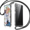 Rosyhulle Handykette für Samsung Galaxy S23 5G Hülle mit Band, Transparent Silikon Handyhülle für Samsung S23 zum Umhängen Schutzhülle mit Kette Kordel TPU Stoßfest Cover Necklace Halskette Schwarz