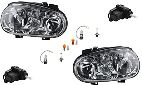 Johns, Scheinwerfer passend für VW Golf IV 97-2003 Set Leuchtmittel Li Re m. Stellmotor