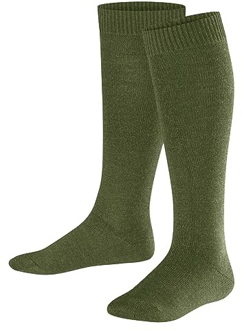 FALKE Unisex Kids Comfort Wool K Kh Thick Warm Long Plain 1 Pair Knee-High Socks, Green Sern 7681, 5.5-8