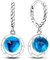 Hapour 925 Sterling Silber Tropfenohrringe für Damen silberne Ohrhänger mit meerblauer Kristallkugel „Forever Love“ hypoallergener Ohrring für empfindliche Ohren│Geburtstagsgeschenk