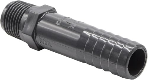 Baumaxxe PVC 1/3 Schlauchtülle 34-30mm Tülle 1 Zoll Außengewinde - bm204 | 10 Bar, Schlauchanschluss mit Rippenstruktur für idealen Halt, PVC Fitting mit Tülle für Pool und Garten