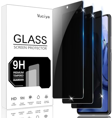 Vuciya 3 Pack Privacidad Protector de Pantalla para Xiaomi 11T/11T Pro vidrio templado,Dureza 9H,Sin Burbujas, Antihuellas,Antiarañazos,HD