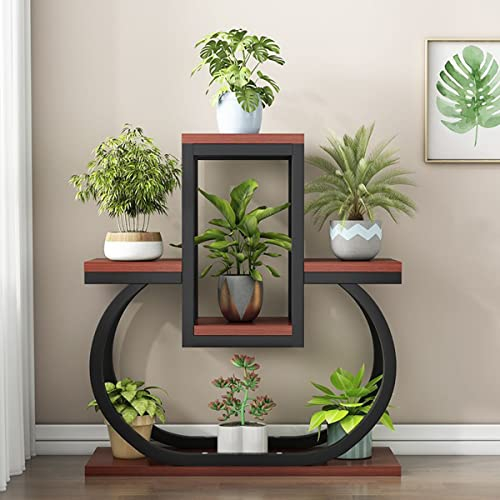Metall Pflanzenständer Blumenständer,Blumentreppe Pflanzenregal drinnen und draußen, Blumenregal for Wohnzimmer, Ecke, Balkon, Büro, Rasen (Color : 5)