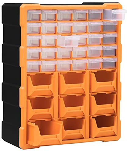 Homgoday Organizzatore Multi-Cassetti con 39 Cassetti, Scatola di Organizzazione, Valigetta Porta Utensili, Scatola di Assortimento, Cassettiera per Piccoli Oggetti, Armadio di Conservazione per