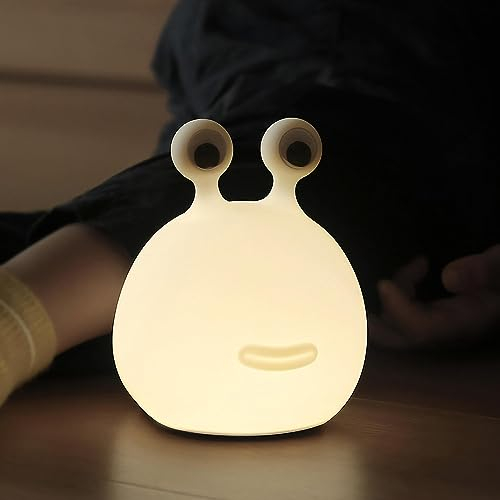 VEELU Nachtlicht für Babys und Kinder - Schnecke Niedlich - Nachttischlampe für Kinder - Timer-Funktion - Silikon-Nachtlicht mit Touchscreen - Geburtstagsgeschenk