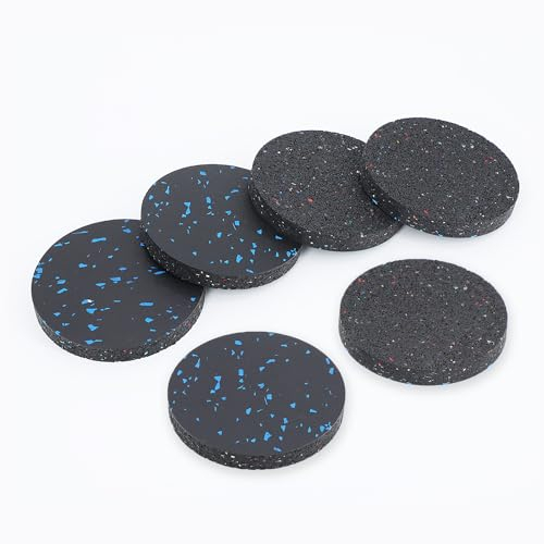 U MAX Exercise Equipment Pads with High Density Rubber - Anti Vibration Pads - Soundproof Protect Floor Mat - Gym Treadmill Rowing Machine Elliptical Machine 4.7 x 0.6 Black (6pack)