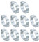 PATIKIL 30 Pack 20-23mm Double Ear Hose Clamp, Galvanized Steel Crimp Rings for Tubing Pipe Fitting Connections, Silver Tone