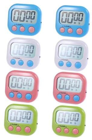 Zerodeko 8pièces Minuteur De Cuisine Magnétique Timer Digital LCD pour Cuisson Pratique Et Compact Outil De Gestion du avec Affichage Facile à Lire pour Ne Brûler Vos Aliments