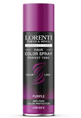 LORENTI TOKYO & SEOUL Color Haarspray Purple - 150ml - Haar Farb-spray zum Verkleiden & Schminken für Karneval, Fasching, Halloween & Motto-Party - Haarfarbe Auswaschbar - Color Hair Spray