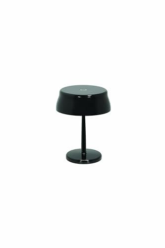 Zafferano, Sister Light Wi-Fi Mini Lampe, Wiederaufladbare & Kabellose Tischlampe mit Fernbedienung, Geeignet für den Innen- und Außenbereich, Stufendimmer, 2200-4000 K, Höhe 17 cm, Farbe Perlschwarz