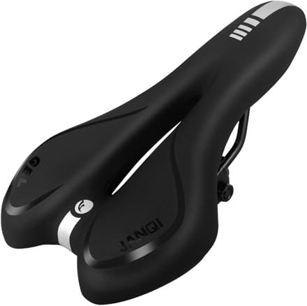Bequemer Fahrradsitz für Herren & Damen, Wasserdichter Fahrradsitz, Atmungsaktiver Mountainbike-Sattel, Gel Fahrradsattel für MTB, BMX, Rennrad, Stadtfahrräder, Heimtrainer (Schwarz)