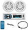KIT SET MARINO PER BOSS AUDIO SYSTEMS MCK632WB.6 con stereo ricevitore MR632UAB AM/FM bluetooth, una coppia di altoparlanti MR6W, 90 watt rms 180 watt max, MRANT10 dipole antenna, 1 kit + accessori